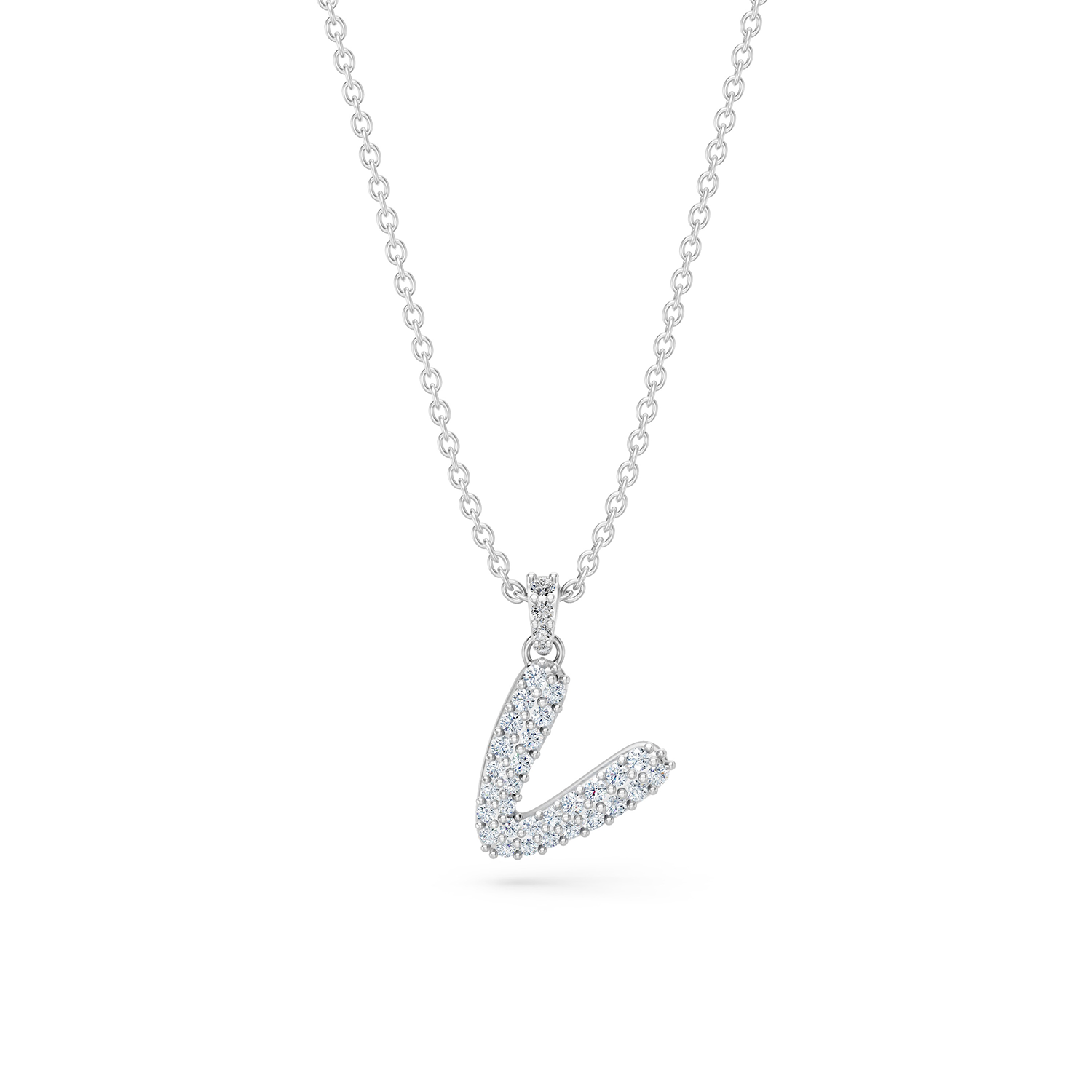 14k Diamond Bubble Letter Necklace