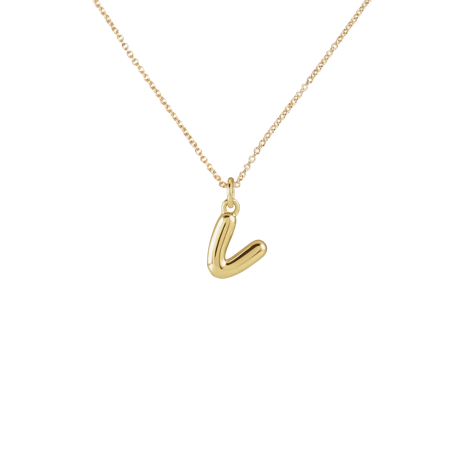 14k Bubble Letter Necklace