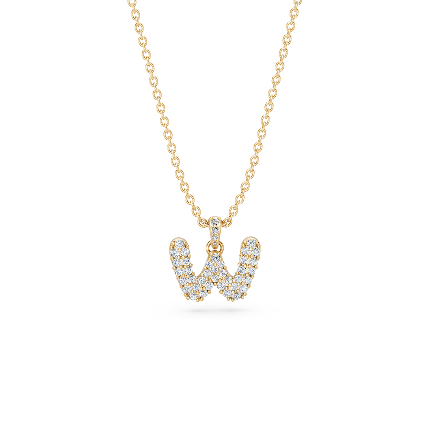 14k Diamond Bubble Letter Necklace