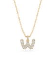 14k Diamond Bubble Letter Necklace