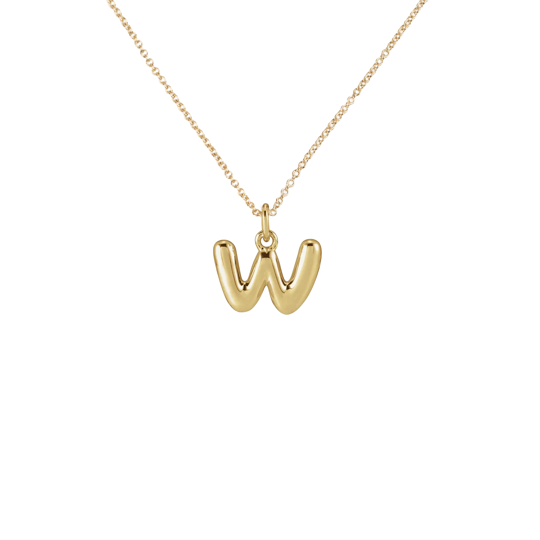 14k Bubble Letter Necklace