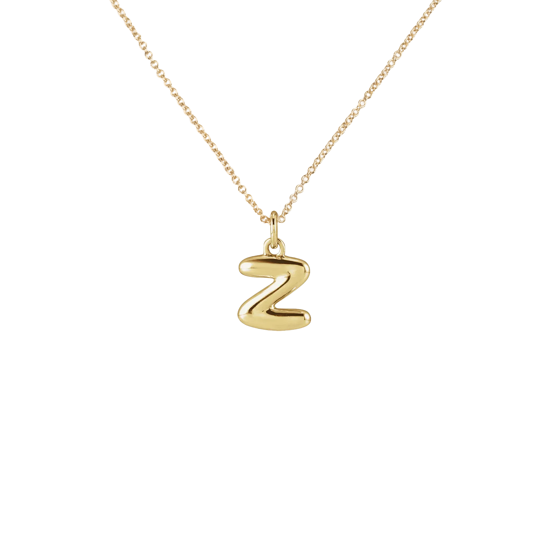 14k Bubble Letter Necklace