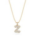 14k Diamond Bubble Letter Necklace
