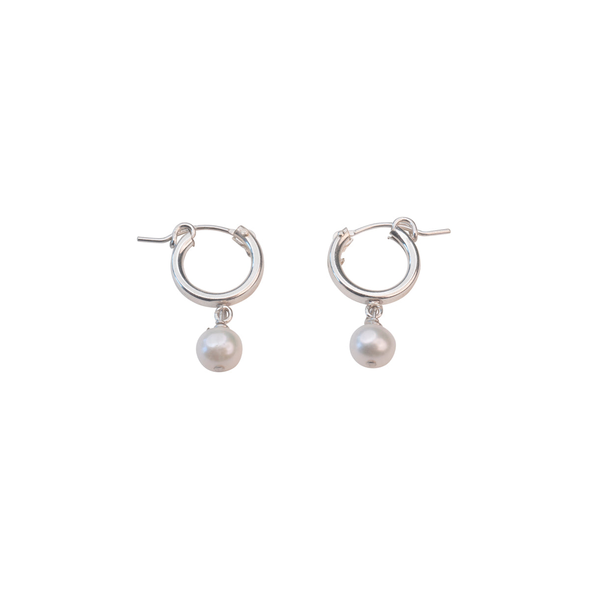 Pearl Clasp Hoops