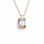 14k Emerald Cut Aquamarine Necklace