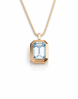 14k Emerald Cut Aquamarine Necklace