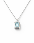 14k Mini Aquamarine Bezel Necklace