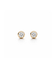 14k Diamond Bezel Studs