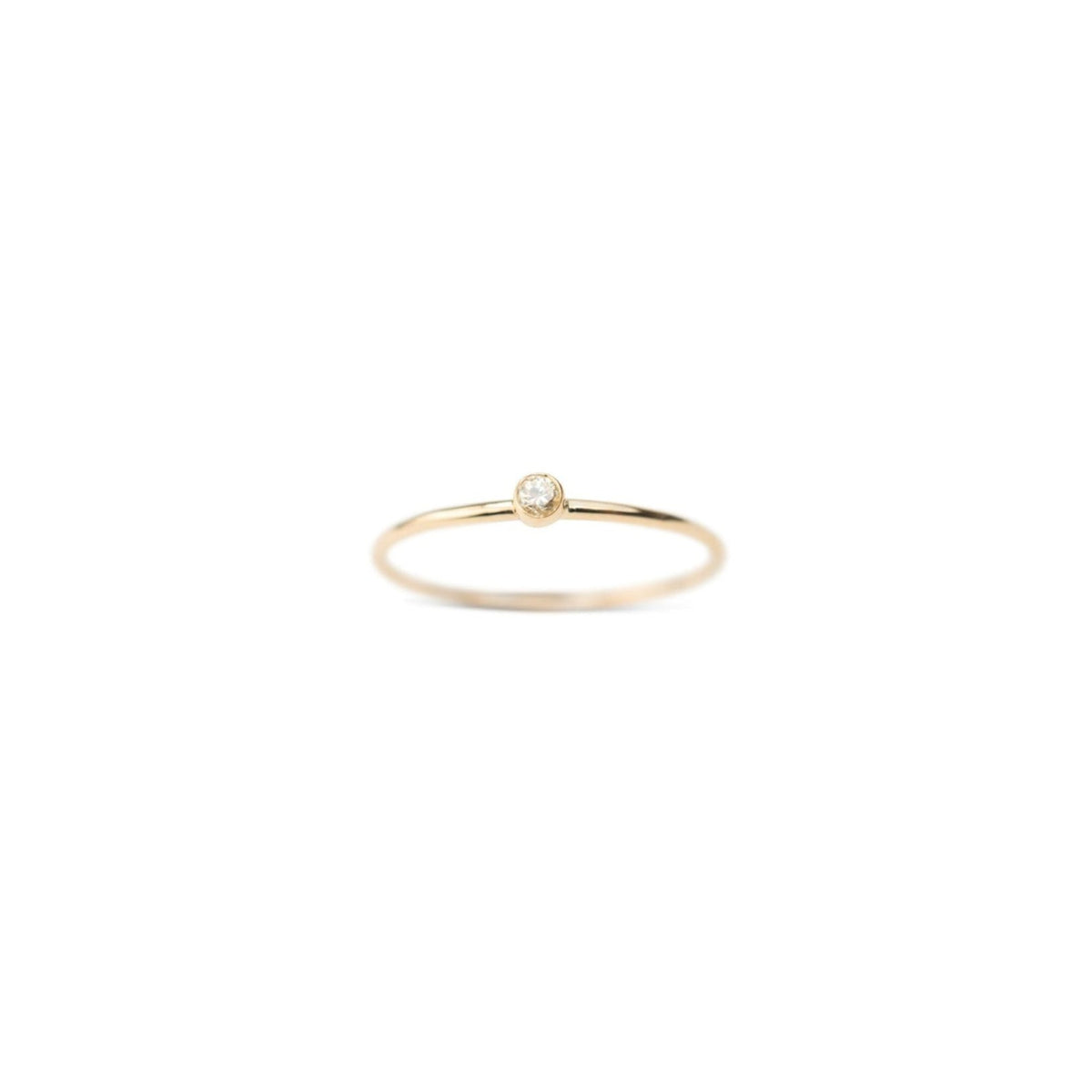 14k Diamond Bezel Stacker