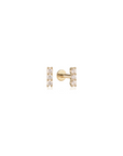 14k Diamond Bar Flatback Studs