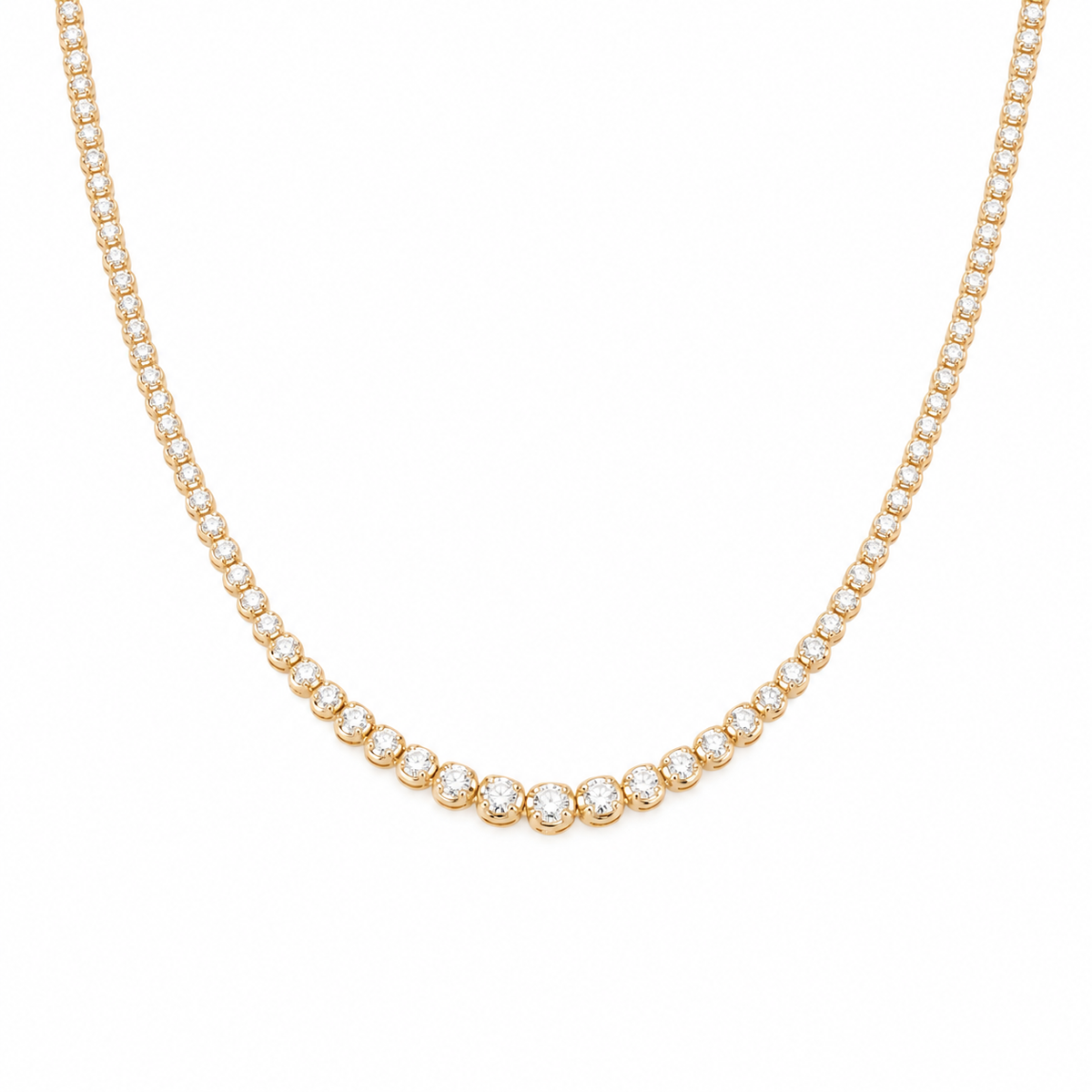 14k Cupcake Graduated Tennis Necklace | 3.51 CTW