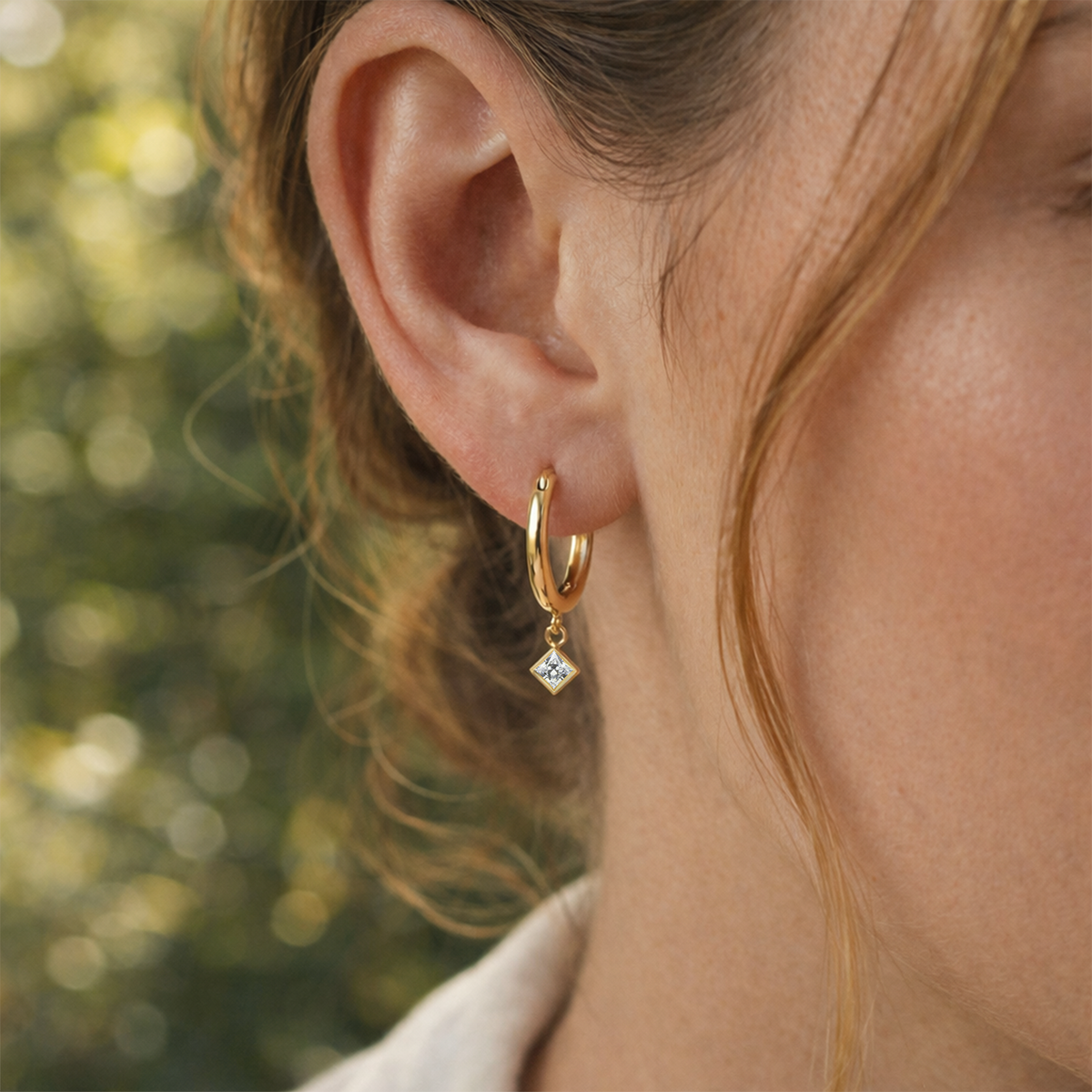 Goddess Crystal Clasp Hoops