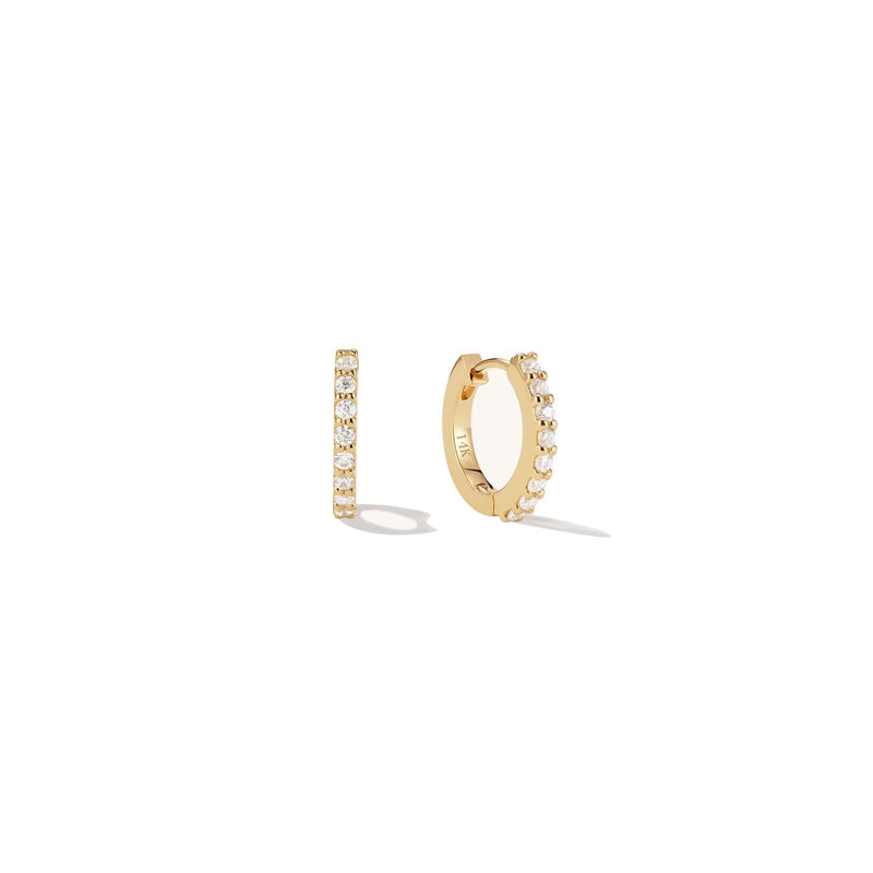 14k Dainty Diamond Huggies