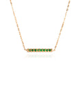 14k Emerald Bar Necklace