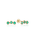 14k Emerald Cluster Flatback Studs