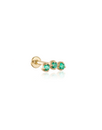 14k Emerald Cluster Flatback Studs