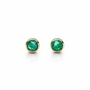 14k Emerald Bezel Studs