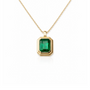 14k Emerald Tiered Bezel Necklace