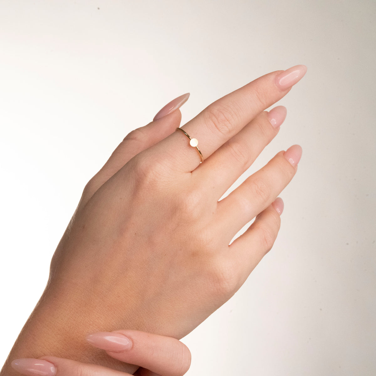 Flat Circle Ring in 14k gold-filled, alternate view