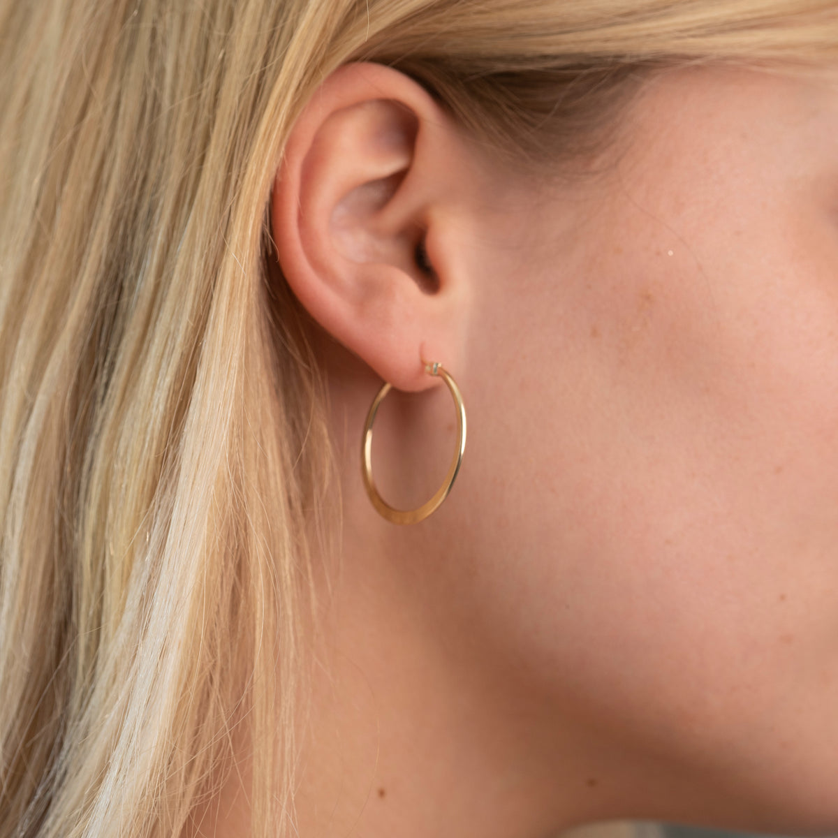 Gold Filled Flat Hoops