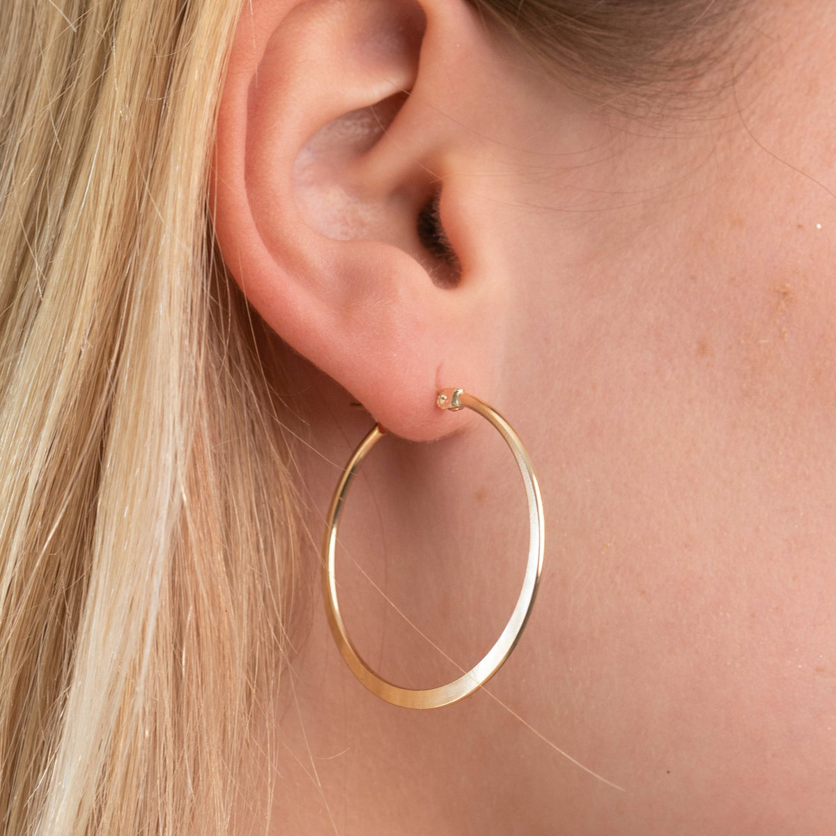 Gold Filled Flat Hoops