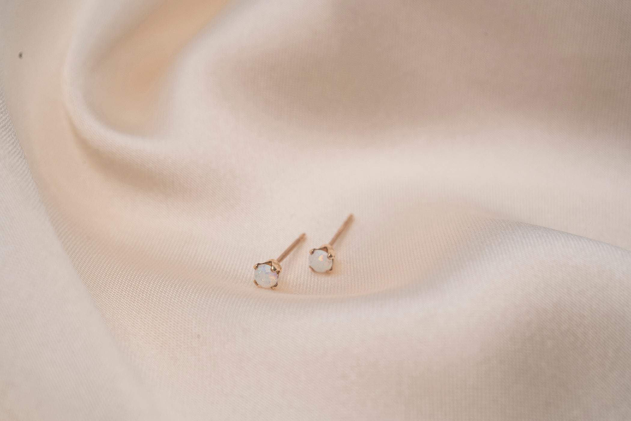 Gold Filled Lab Opal Studs