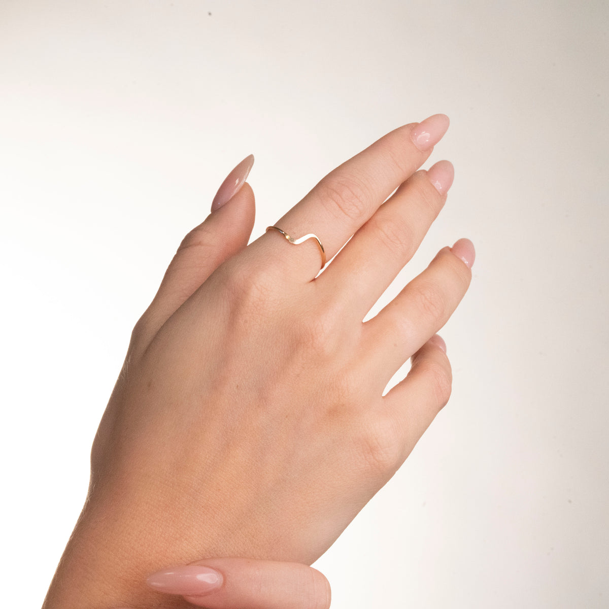 Flat Wave Ring in 14k gold-filled, alternate view