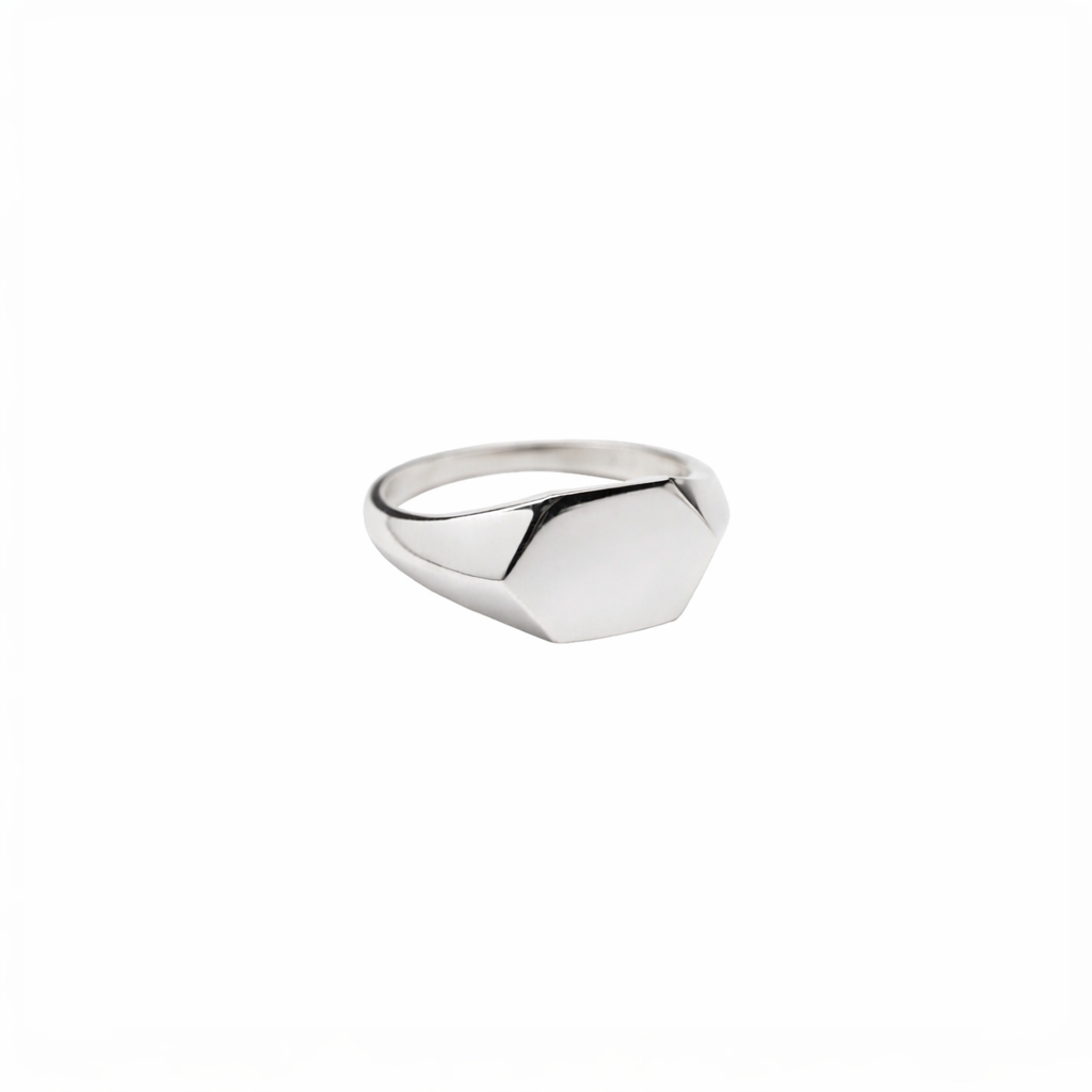 14k Gold Geometric Signet Ring