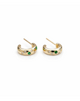 14k Gypsy Set Emerald Huggies