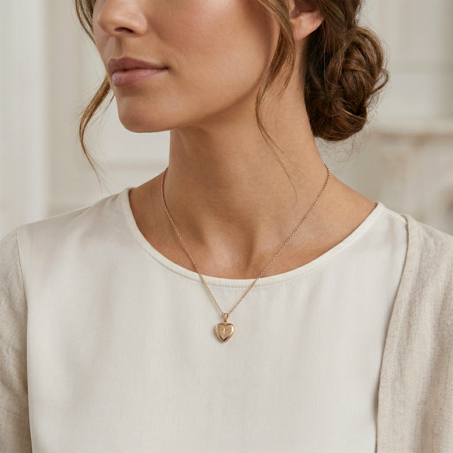 Diamond Heart Locket