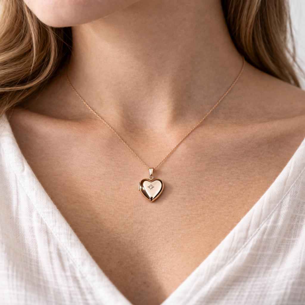 Diamond Heart Locket