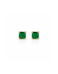 14k Square Emerald Studs