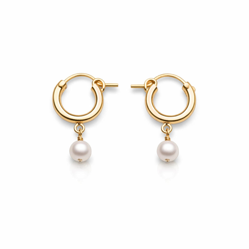 Pearl Clasp Hoops