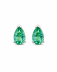 14k Emerald Pear Shape Studs