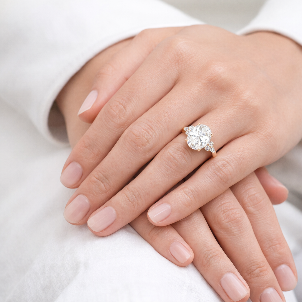 14k Oval Accent Ring