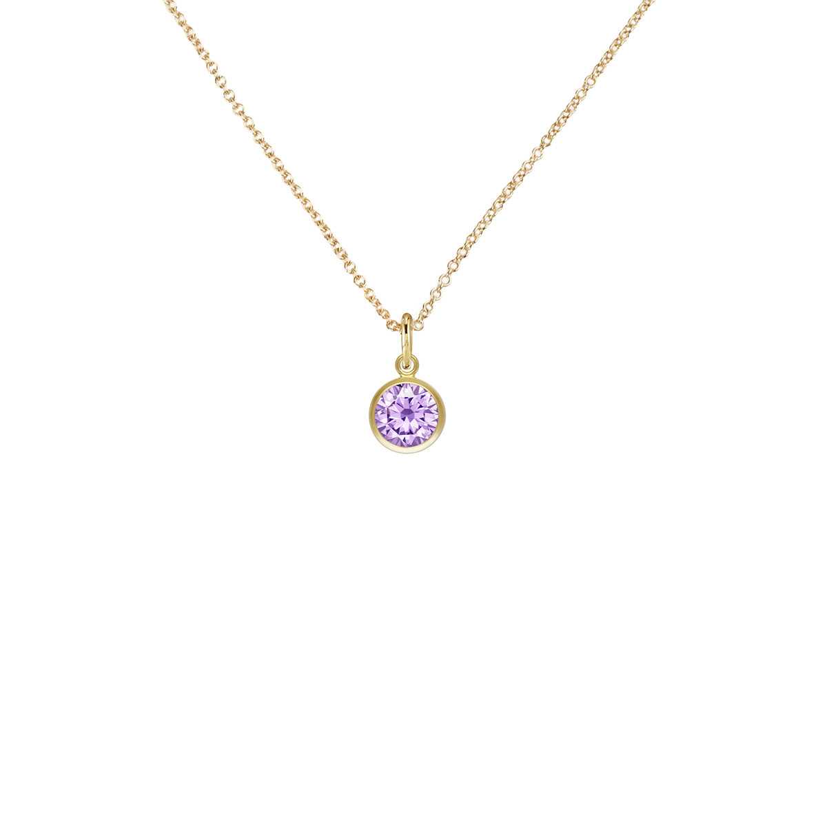 Gold Filled Crystal Charm Birthstone Necklace