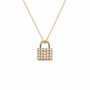 14k Diamond Padlock Necklace