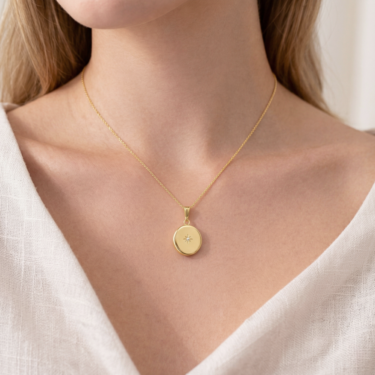 Diamond Oval Locket