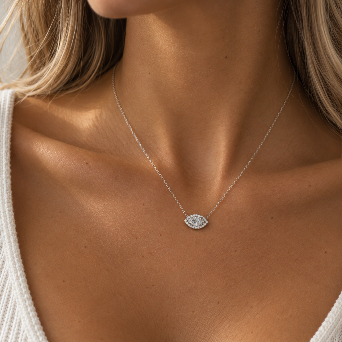 14k Marquise Embrace Diamond Necklace