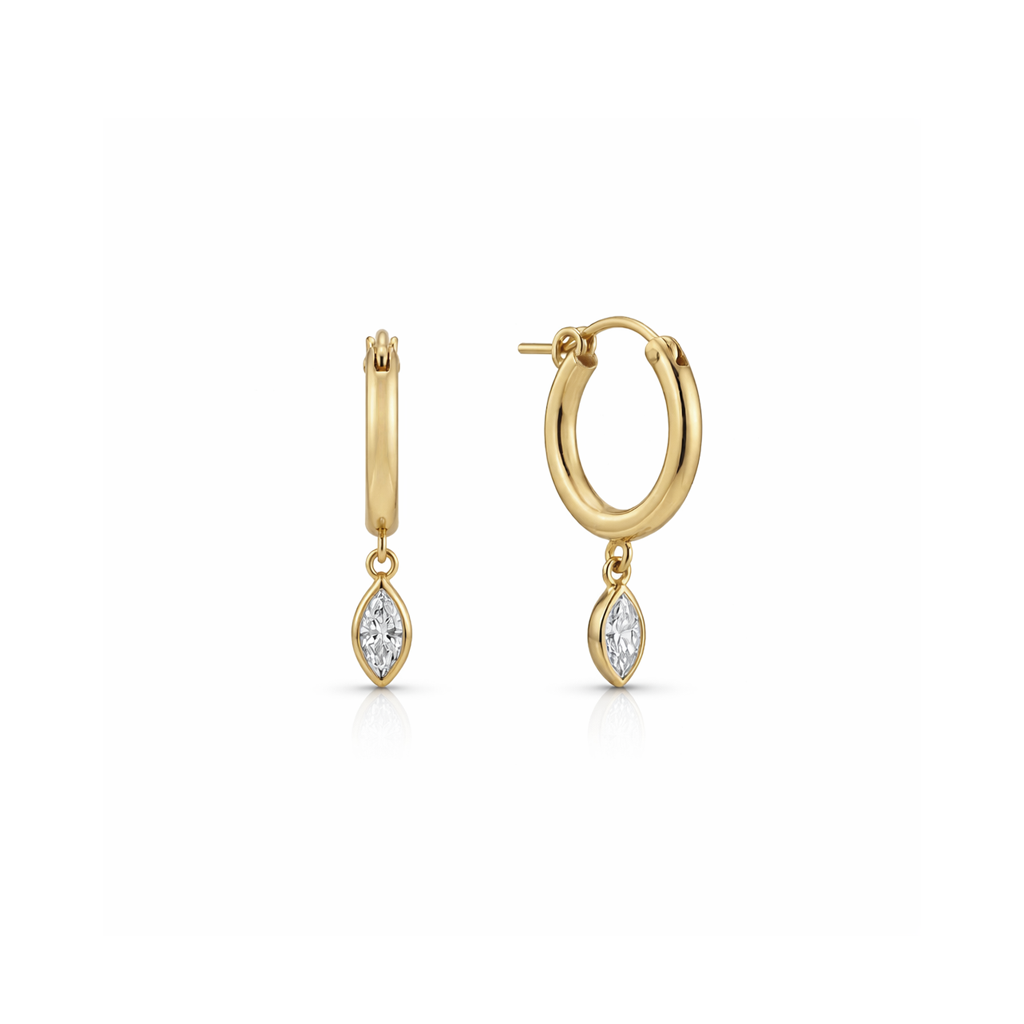 Marquise Clasp Hoops