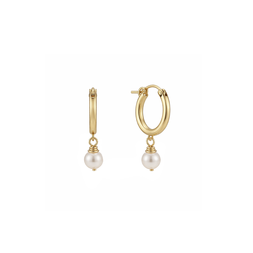 Pearl Clasp Hoops