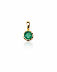 14k Circular Emerald Bezel Necklace
