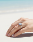 14k Asscher Eclipse Bezel Ring