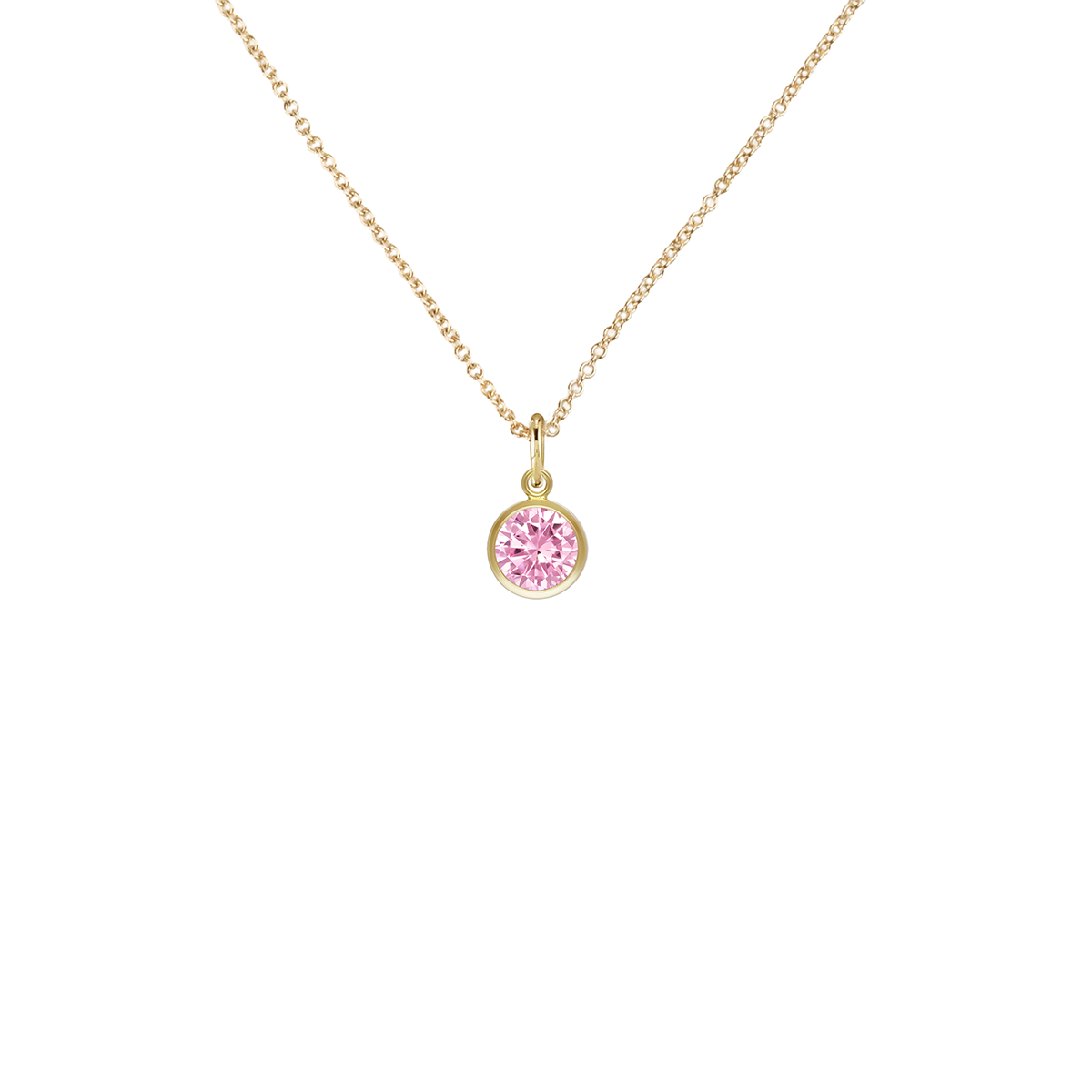 Gold Filled Crystal Charm Birthstone Necklace