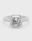 14k Asscher Eclipse Bezel Ring