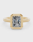 14k Radiant Eclipse Bezel Ring