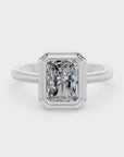 14k Radiant Eclipse Bezel Ring