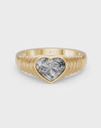 14 Heart Diamond Pyramid Ring