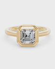 14k Asscher Eclipse Bezel Ring