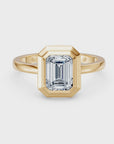 14k Emerald-Cut Eclipse Bezel Ring